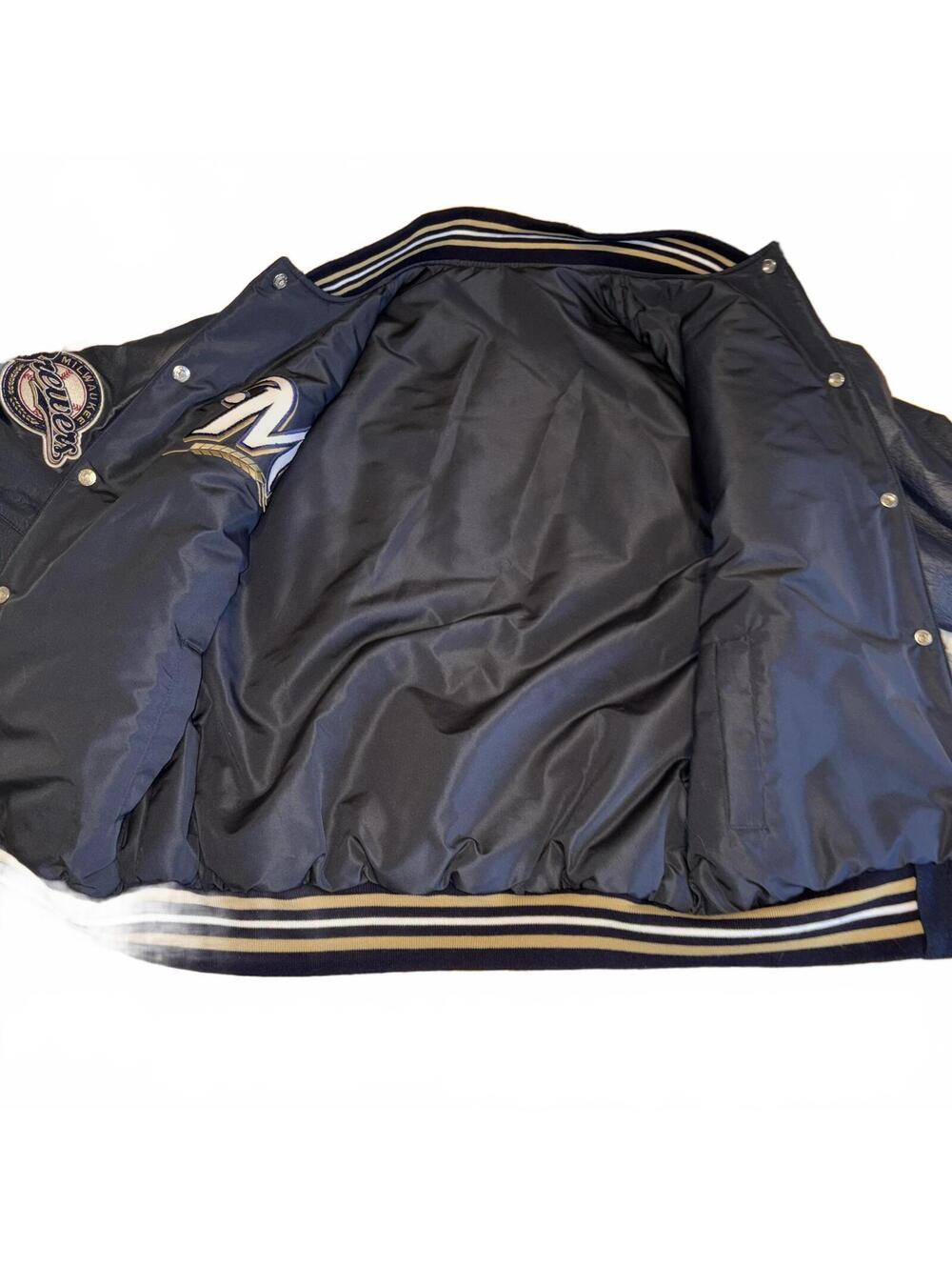 Vintage RARE Jeff Hamilton Mens M Milwaukee Brewers Reversible Varsity Jacket - Picture 6 of 9